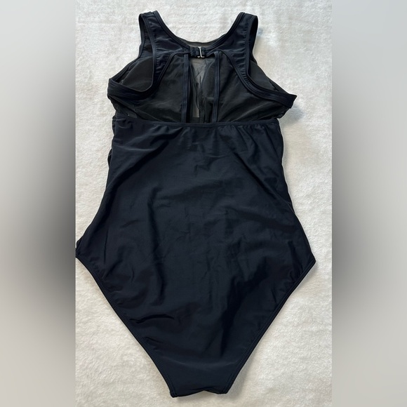 Temp Me Elegant Black One-Piece Swimsuit with Mesh Insert - Picture 10 of 15